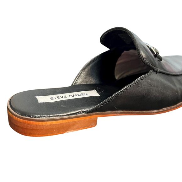 Steve Madden Loafers Shoes Mens Size 9.5 Black SWAVEY Horsebit Mule Slip-On - Picture 9 of 11